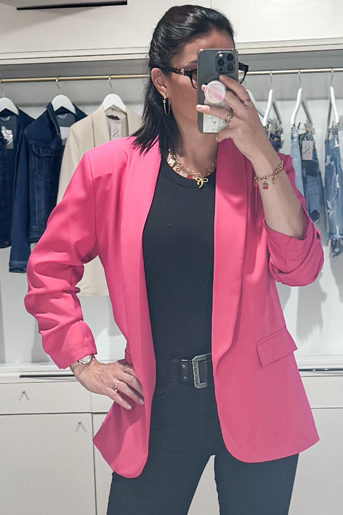 blazer femme uni manches 3/4 beige look été SANAES