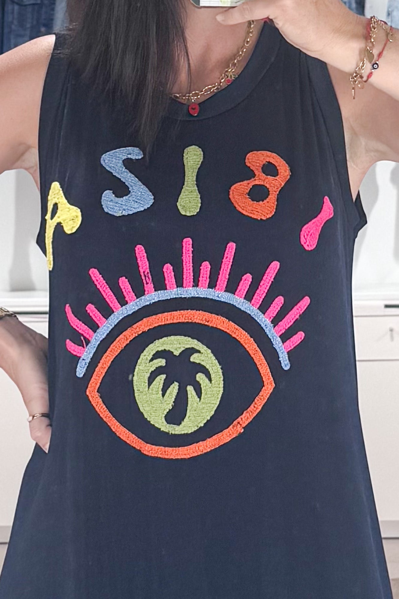 robe longue fluide femme motif IBIZA look tendance été SANAES